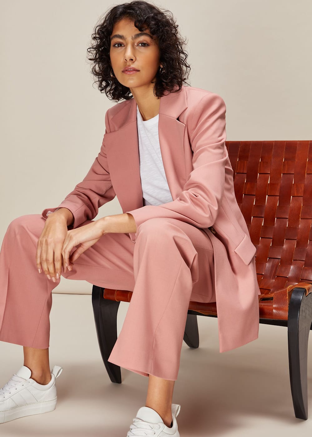 Pale pink trouser suit ladies cheap
