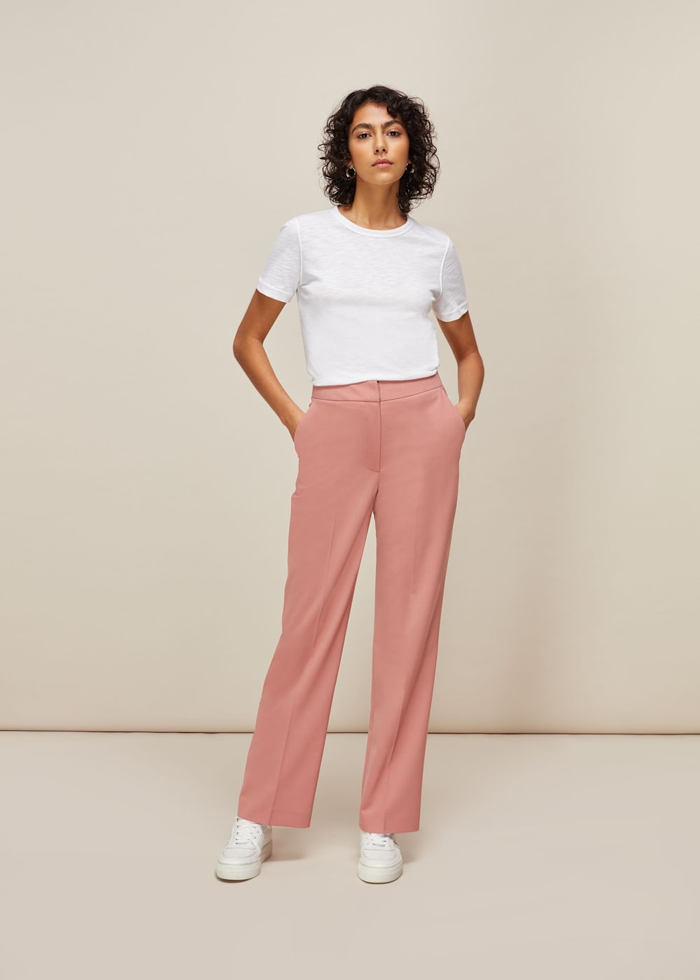 Pale Pink Aliza Tailored Trouser WHISTLES Whistles UK