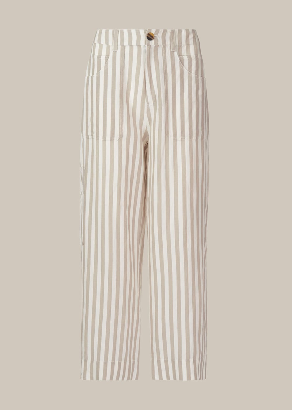 Striped linen trousers best sale