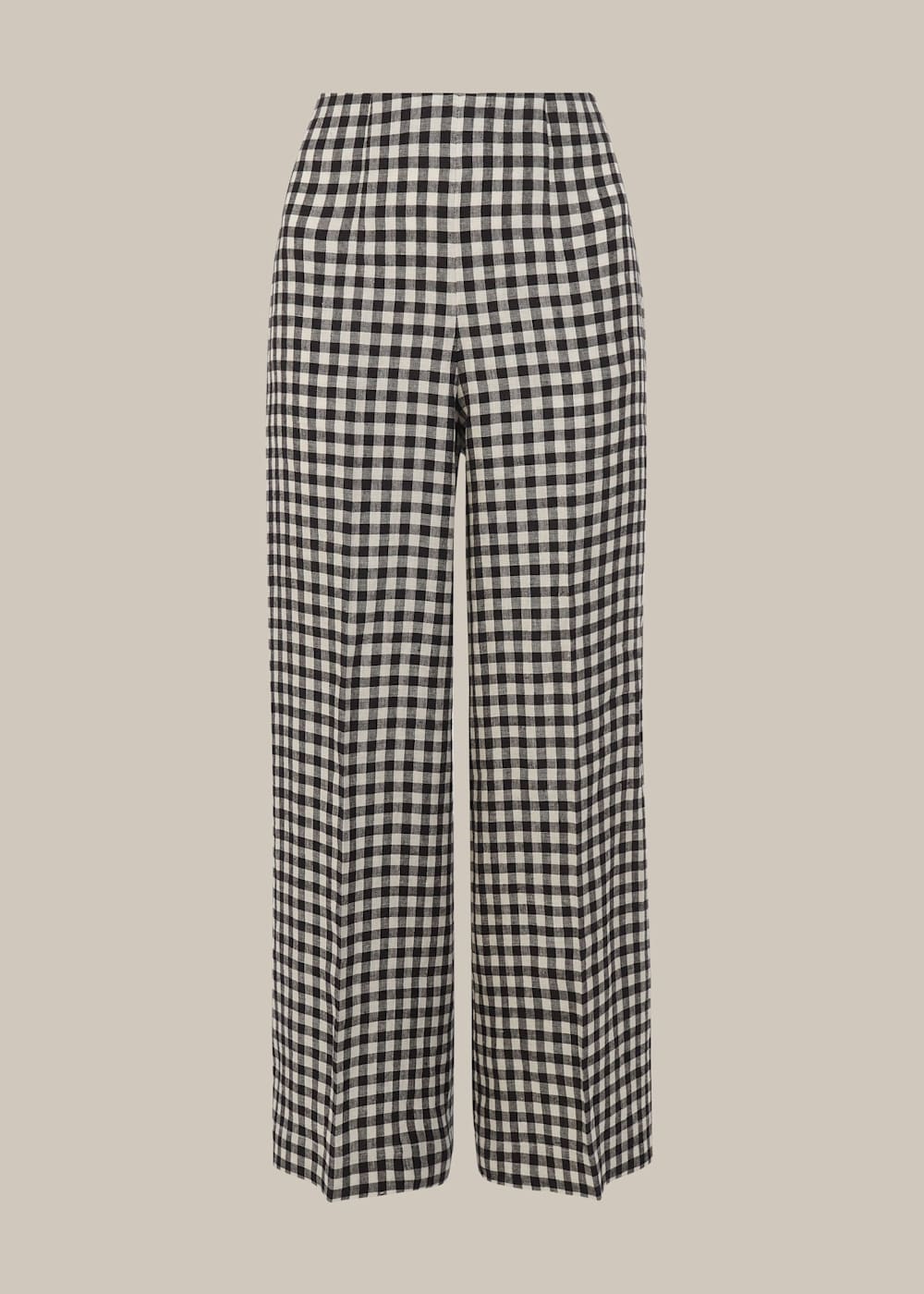 Black and white gingham jeans top