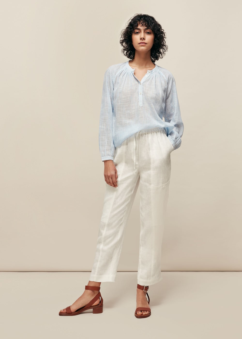 White linen cargo pants shop
