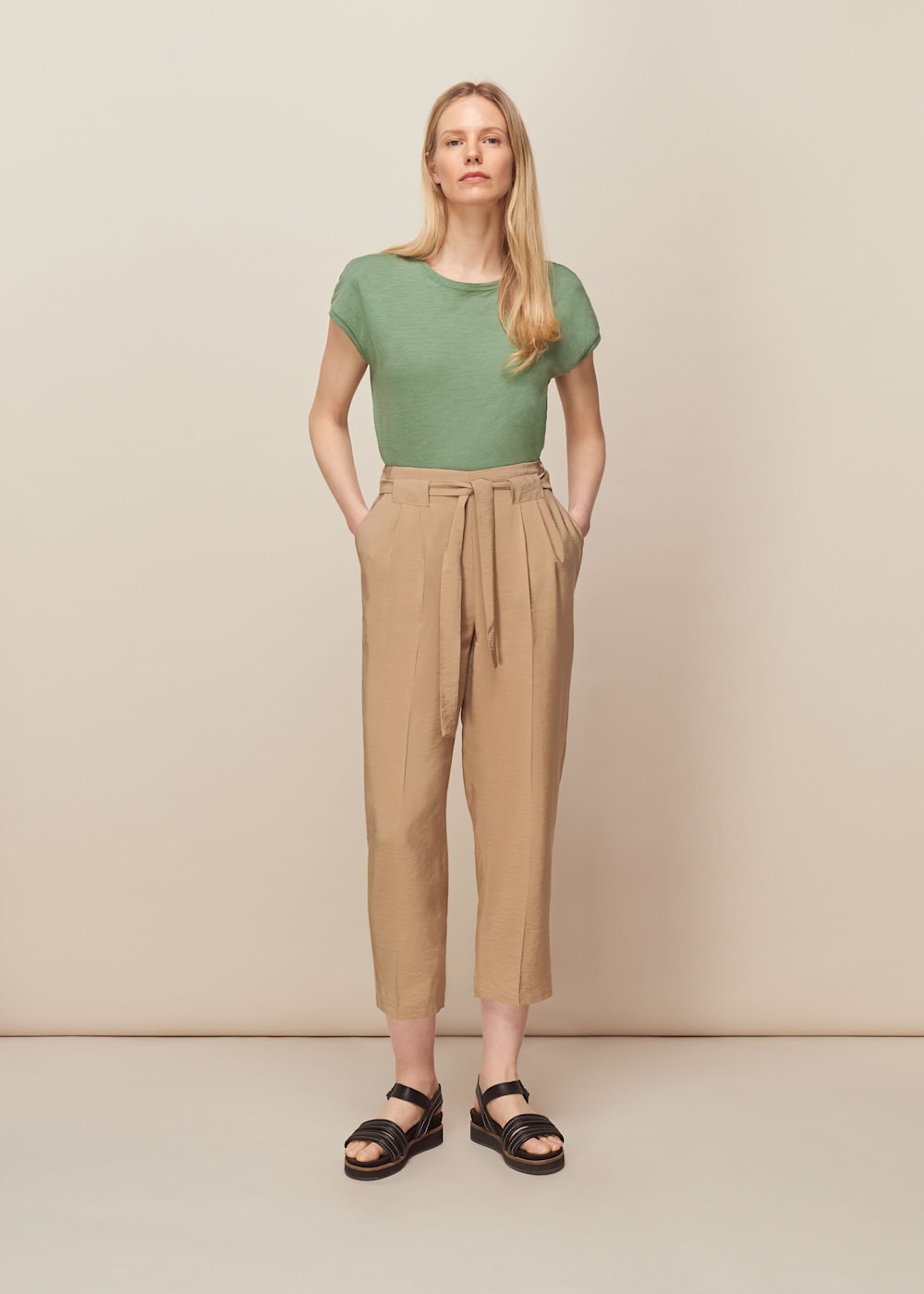 Stone cropped trousers store