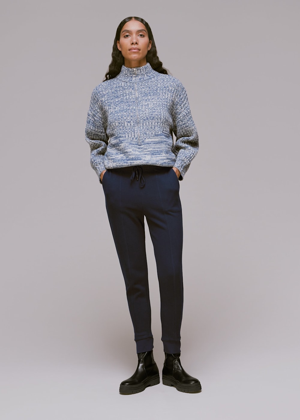 Navy jersey joggers hotsell