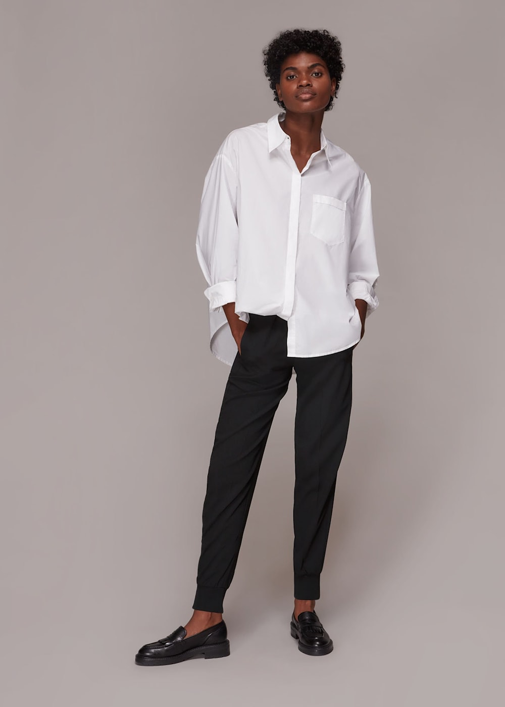 Black crepe joggers best sale