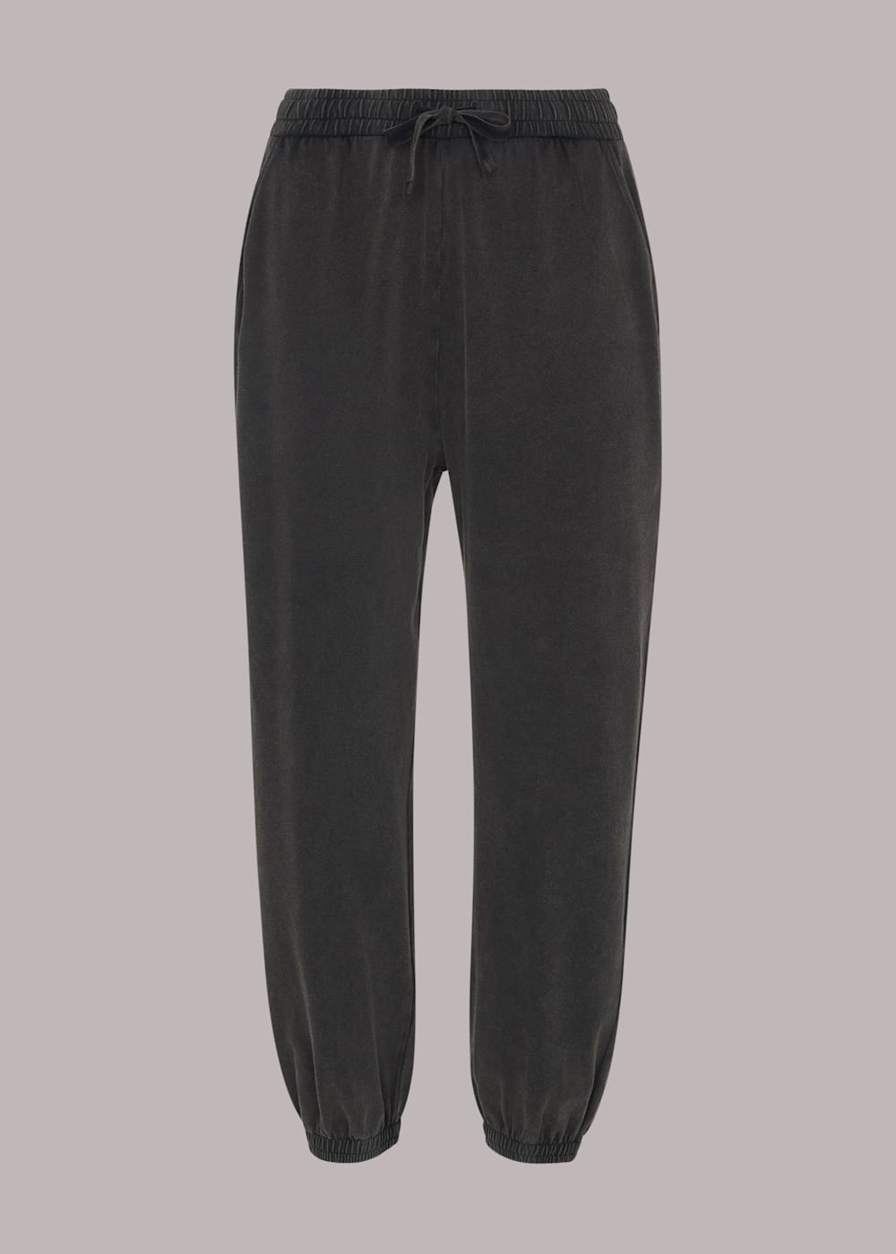 Washed Black Cropped Washed Jogger WHISTLES Whistles UK