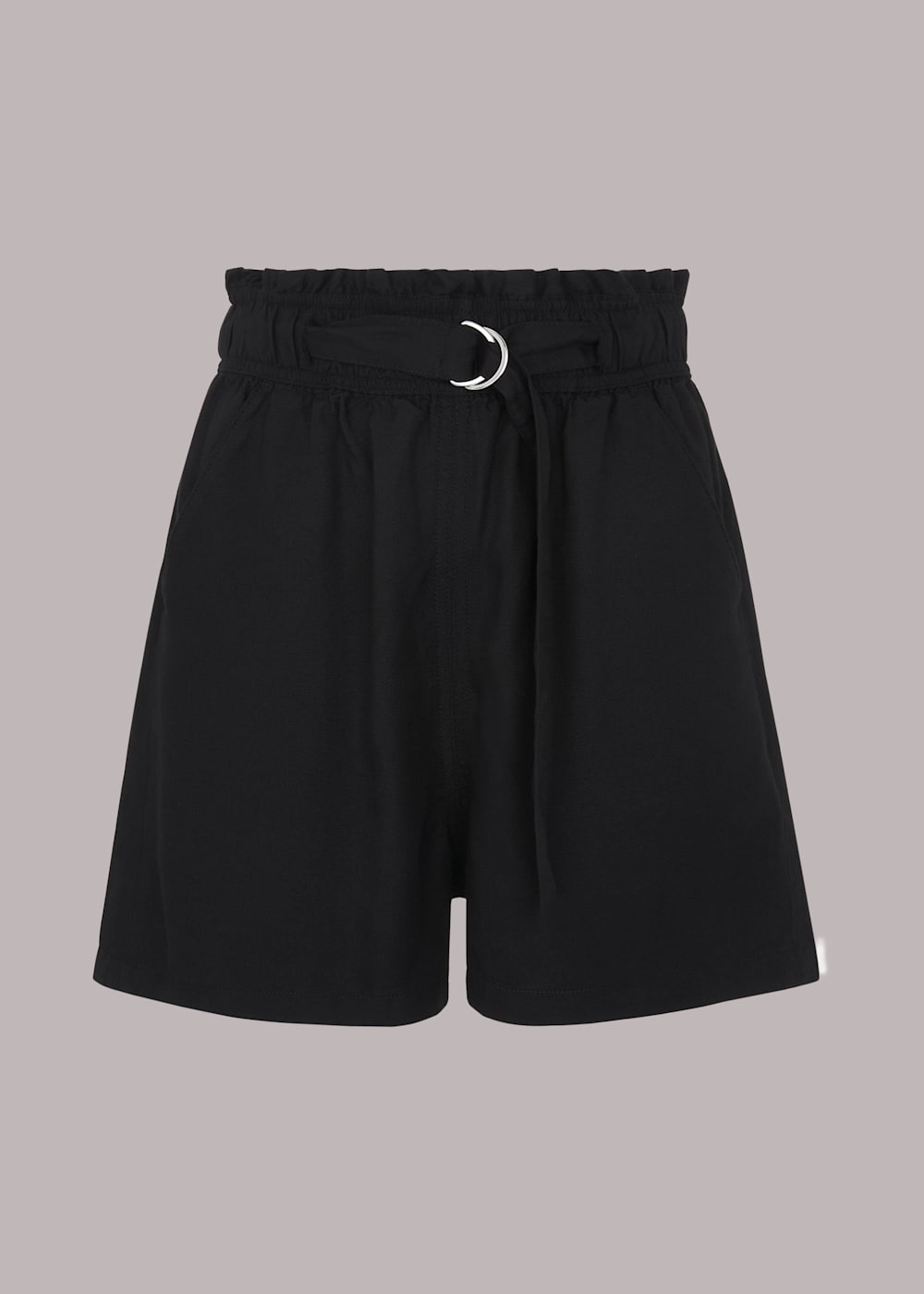Black belted shorts store