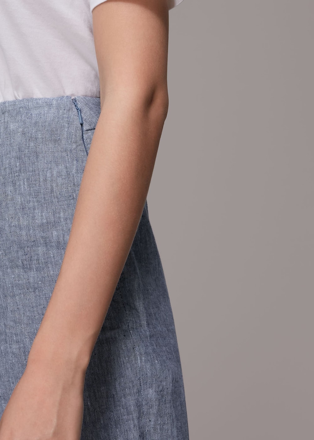 Chambray cropped trousers shop