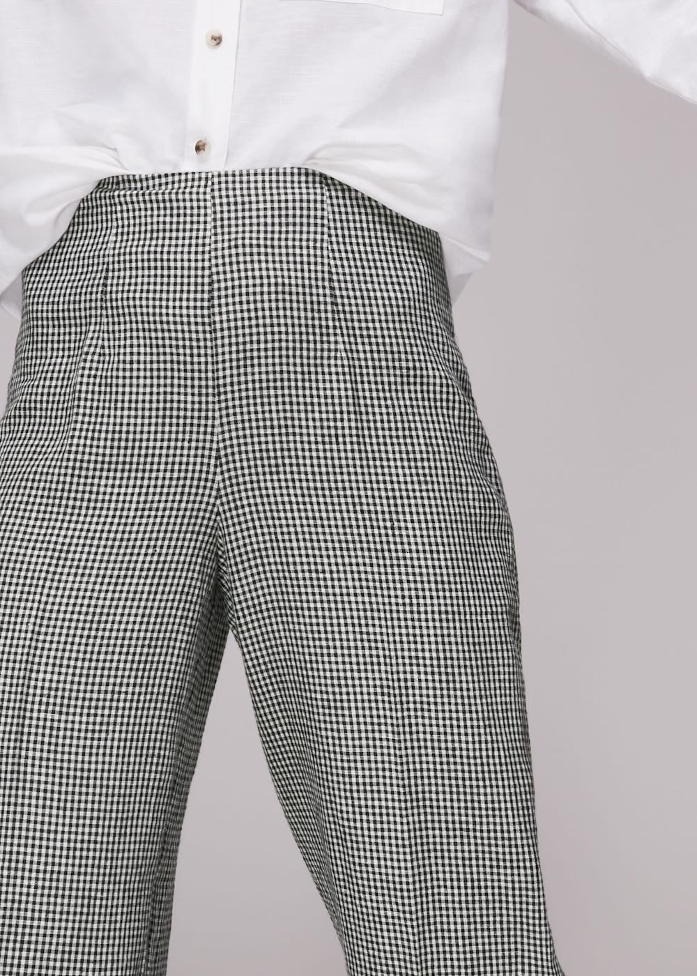 Cropped checked trousers hot sale