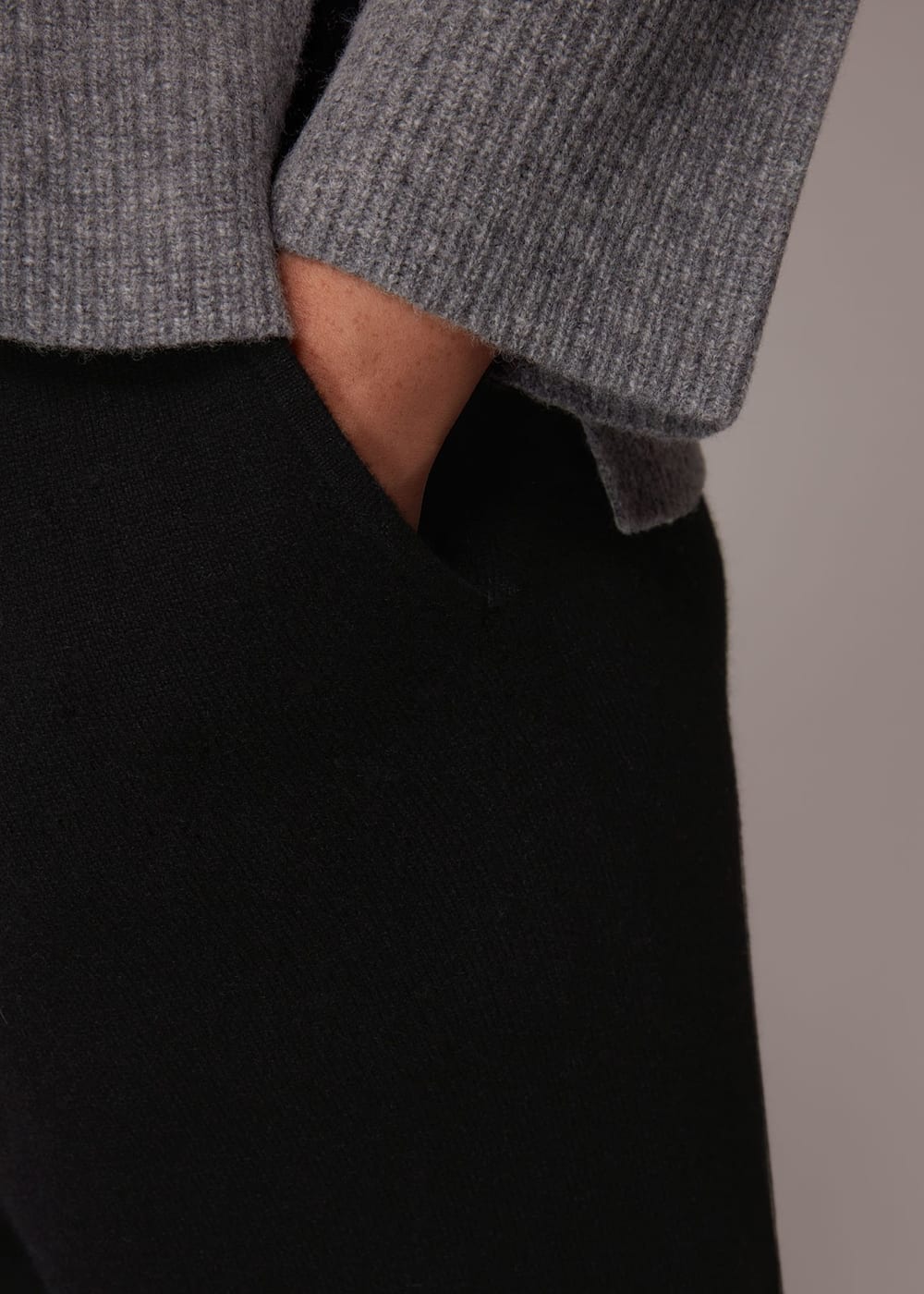 Black Cashmere Cuff Jogger WHISTLES Whistles UK