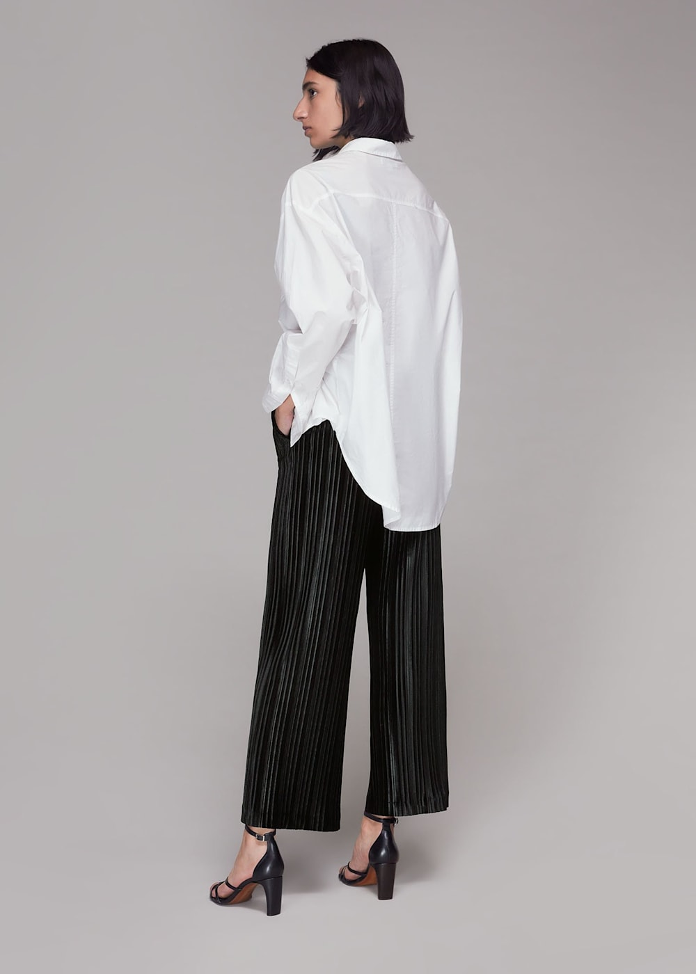 Velvet pleated trousers best sale