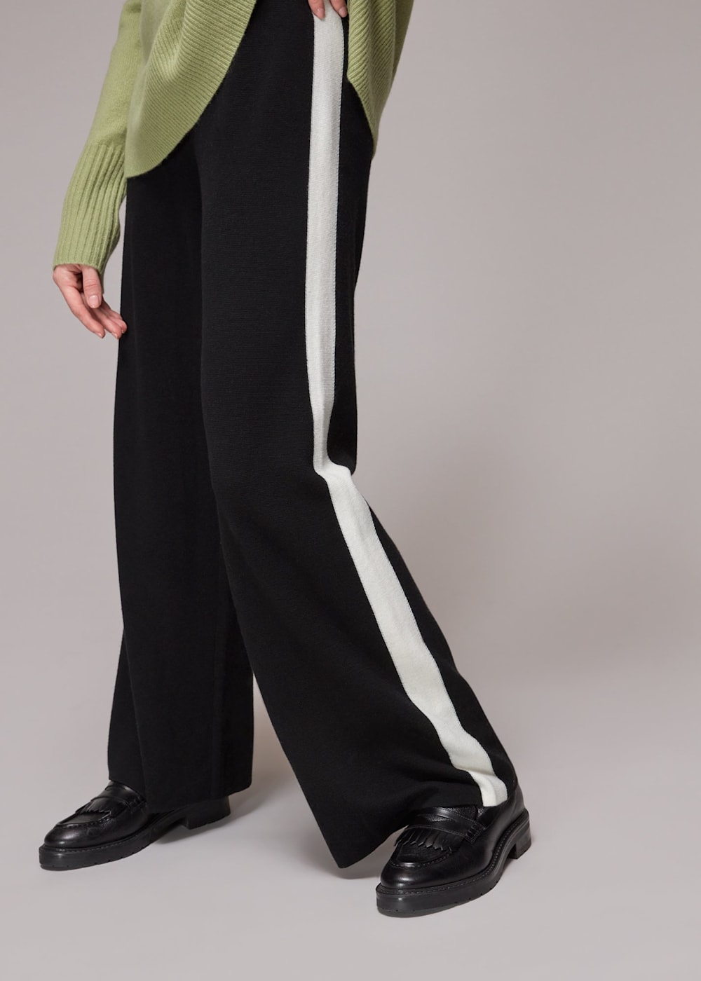 Trousers with side stripe womens on sale