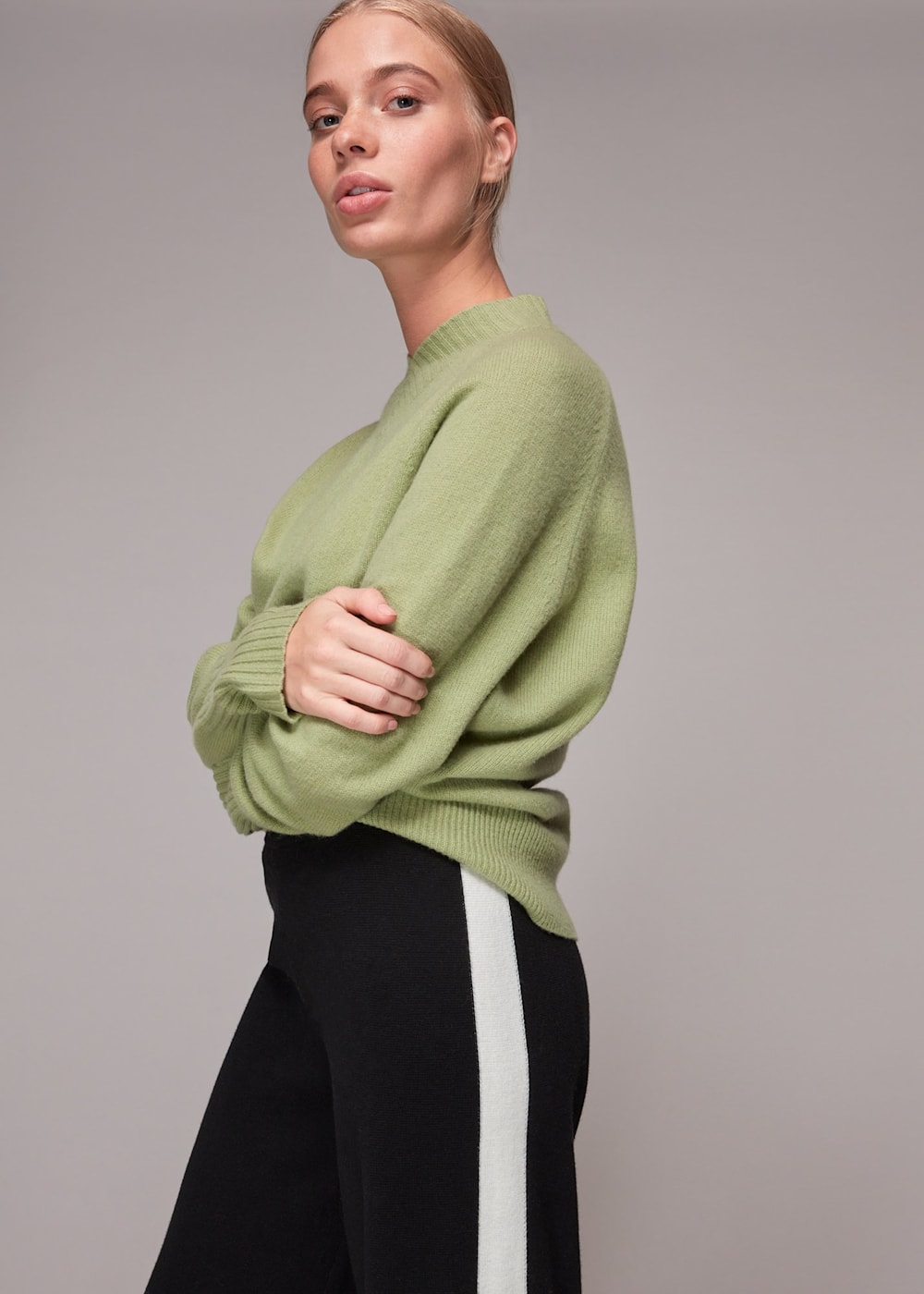 Black Knitted Side Stripe Trouser | WHISTLES | Whistles US | Black Knitted Side Stripe Trouser | WHISTLES | Whistles US |