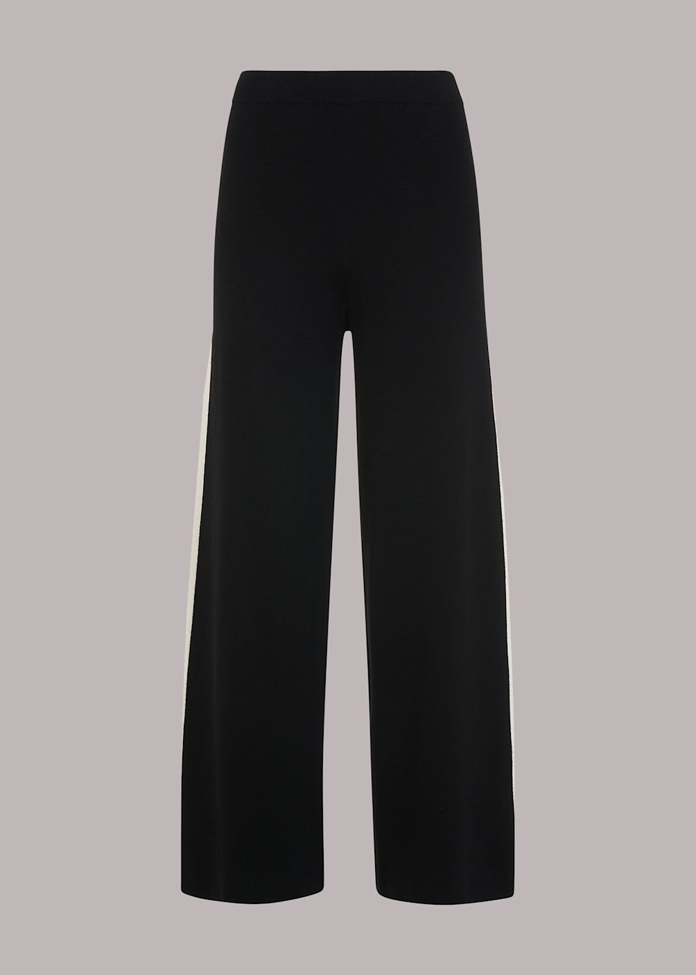 Black Knitted Side Stripe Trouser | WHISTLES | Whistles US | Black Knitted Side Stripe Trouser | WHISTLES | Whistles US |