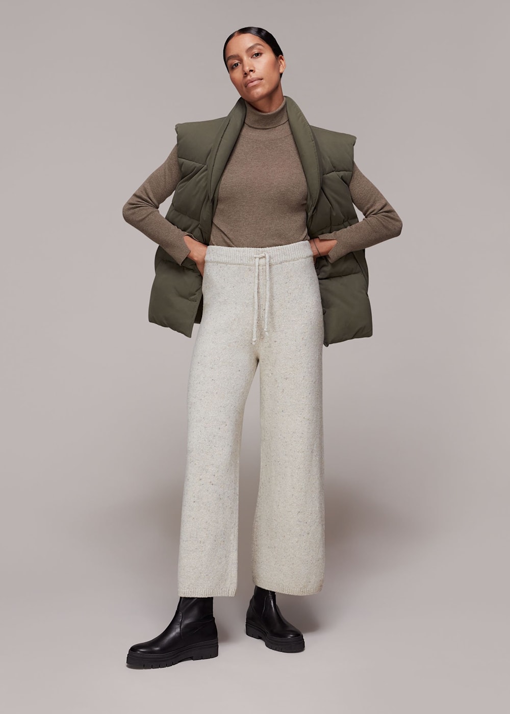 Knitted wide leg trousers cheap
