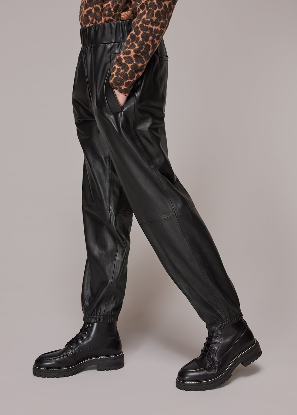 Leather cuffed trousers 2025