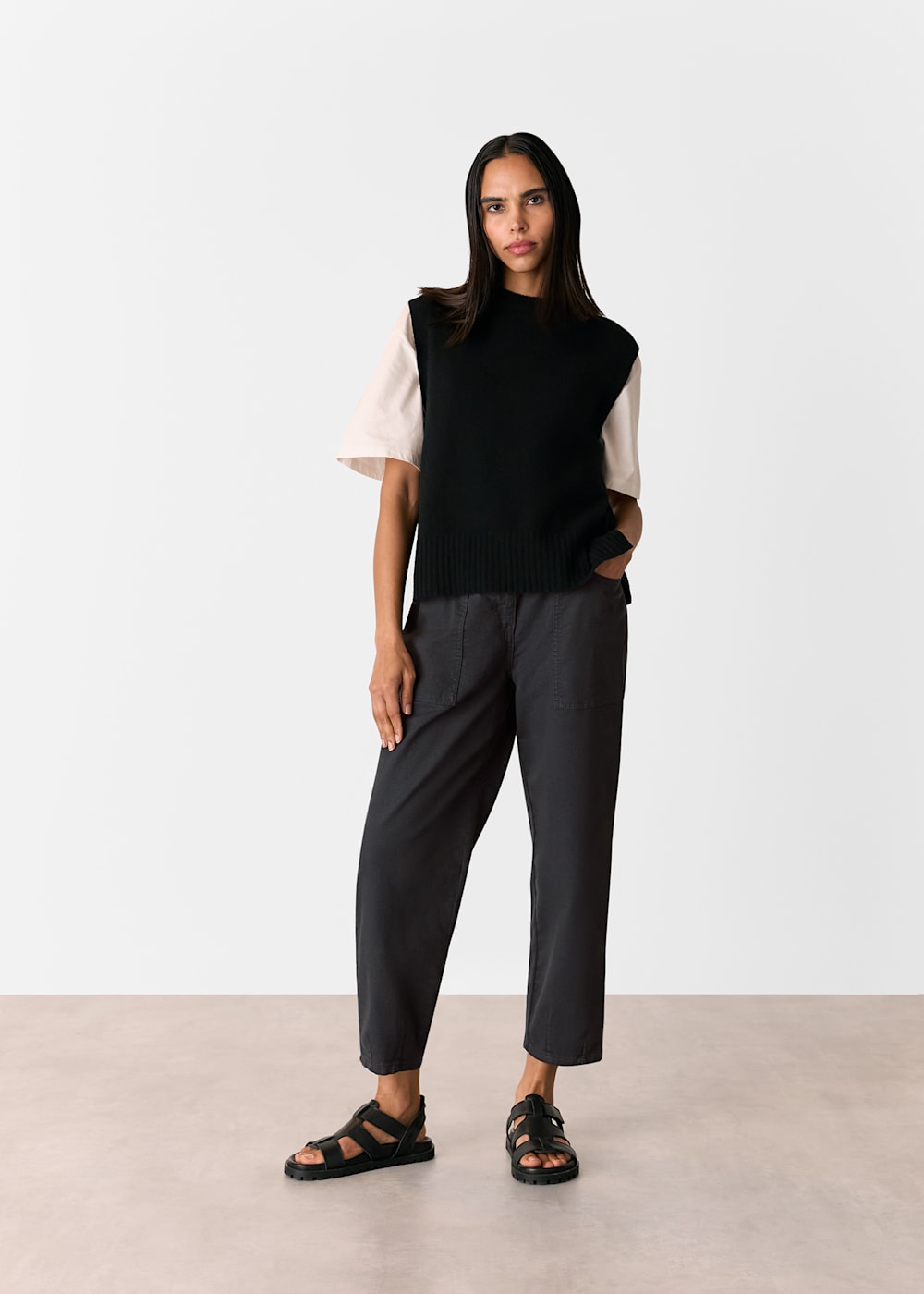 Whistles Tessa Casual Trousers Black Whistles Tessa Casual Trousers Black