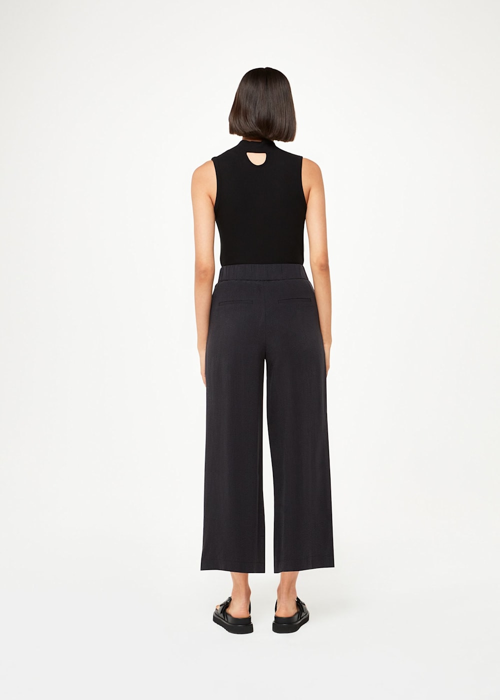 Side zip black pants on sale
