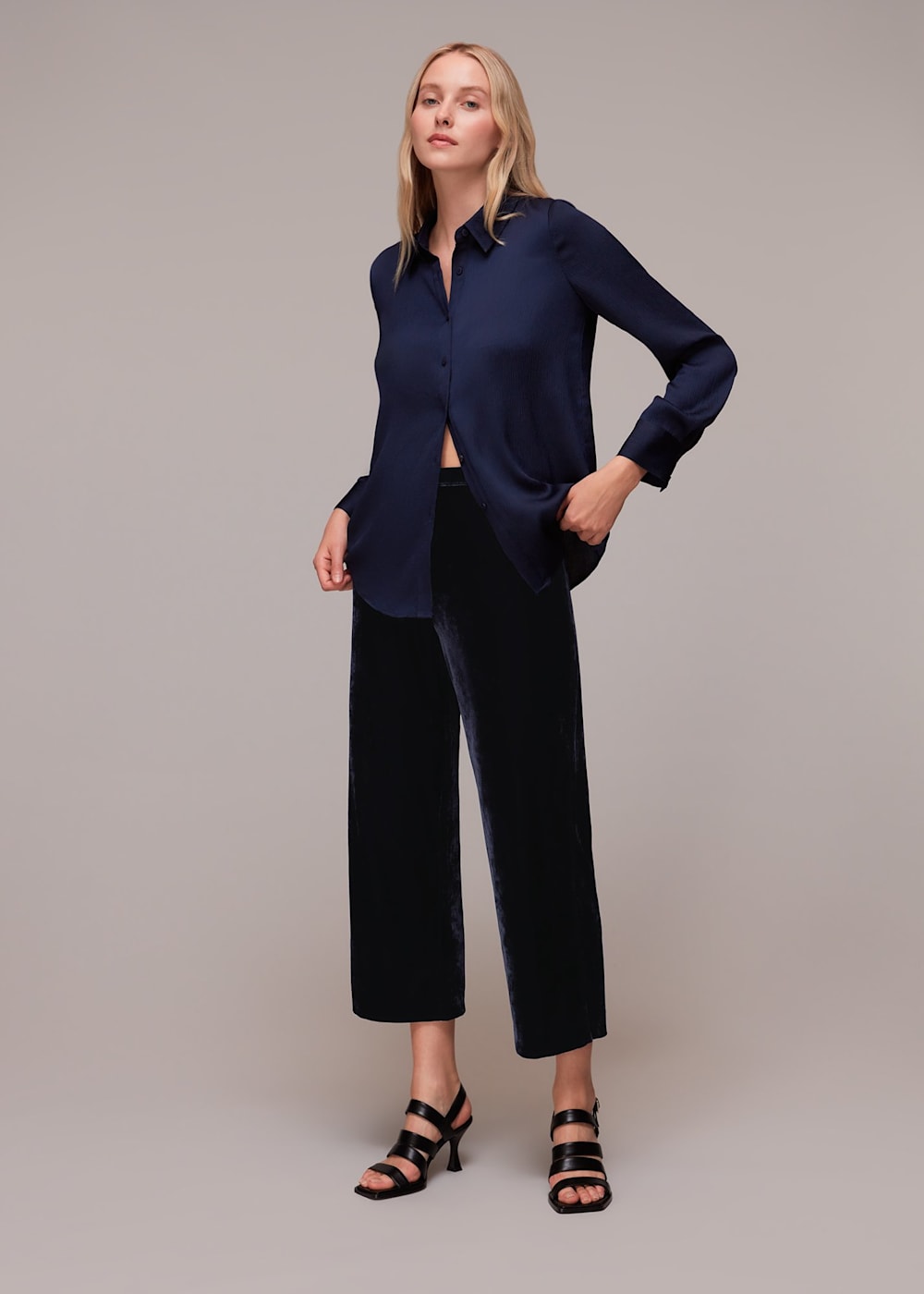 Velvet crop pants on sale