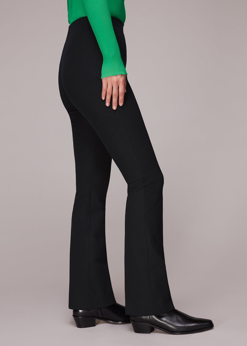 Black Lucy Kick Flare Trouser WHISTLES Whistles UK