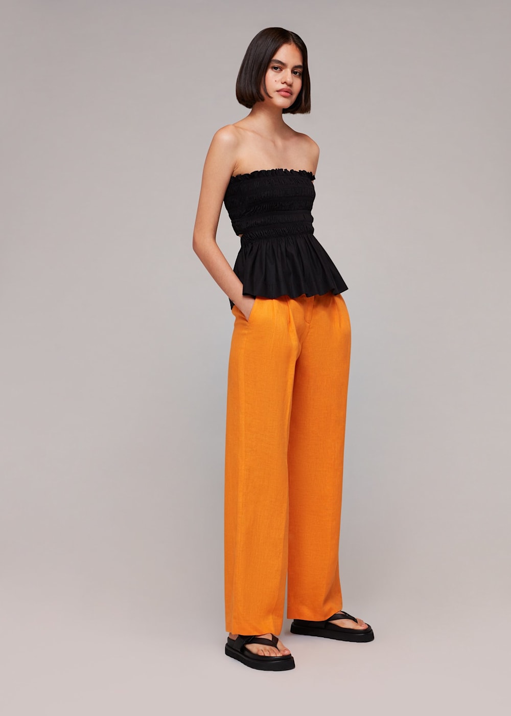 Orange linen pants 2025