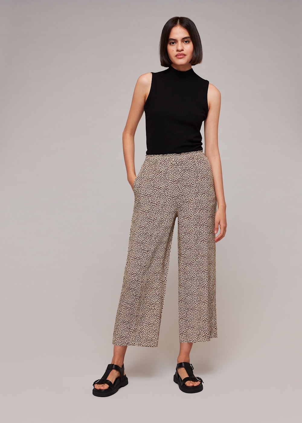 Leopard print casual trousers best sale