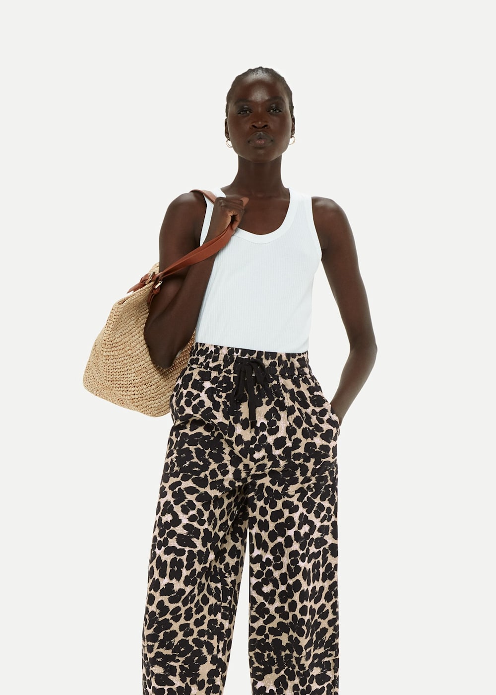 人気の贈り物が Leopard Print WHISTLES | Trouser Poplin Spot Leopard パンツ