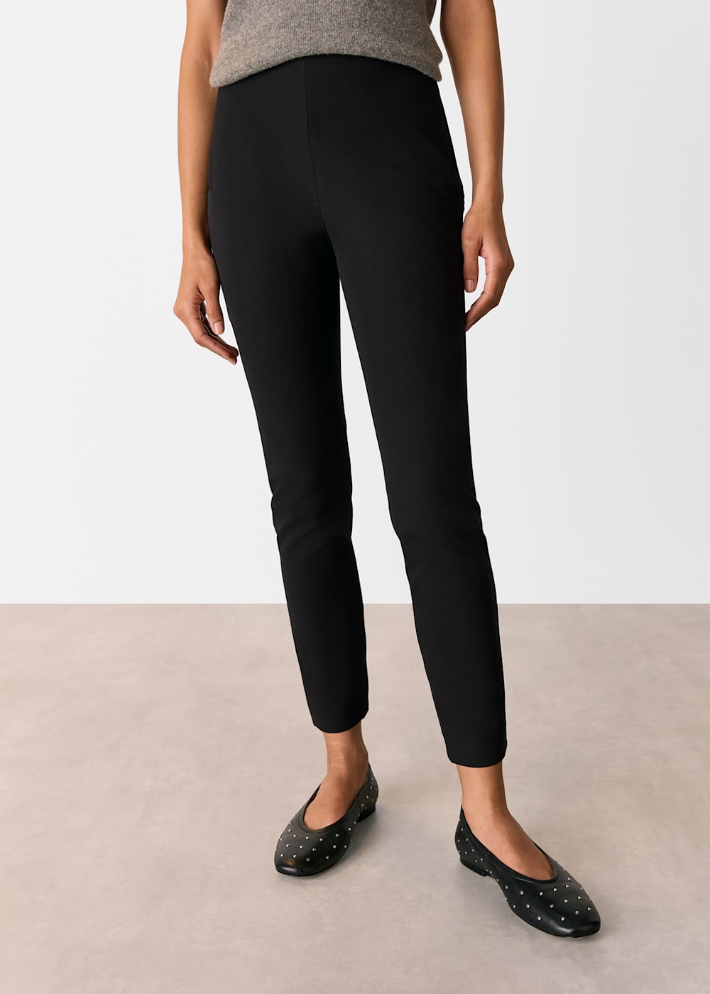 Side zip stretch trousers clearance