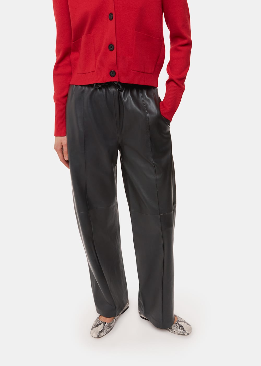 Black Elasticated Leather Trouser | WHISTLES | Whistles US | Black Elasticated Leather Trouser | WHISTLES | Whistles US |