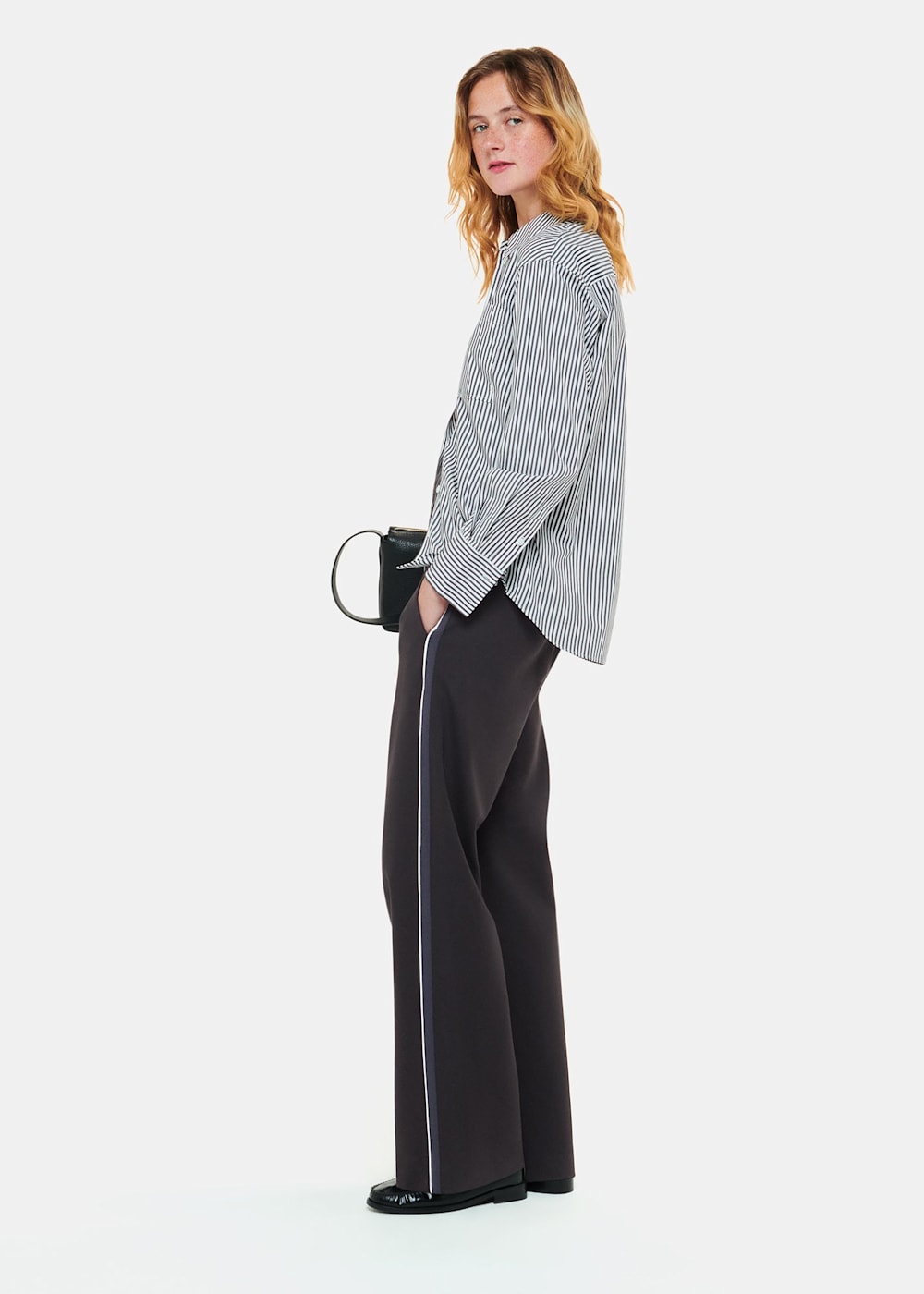 See through striped trousers deals