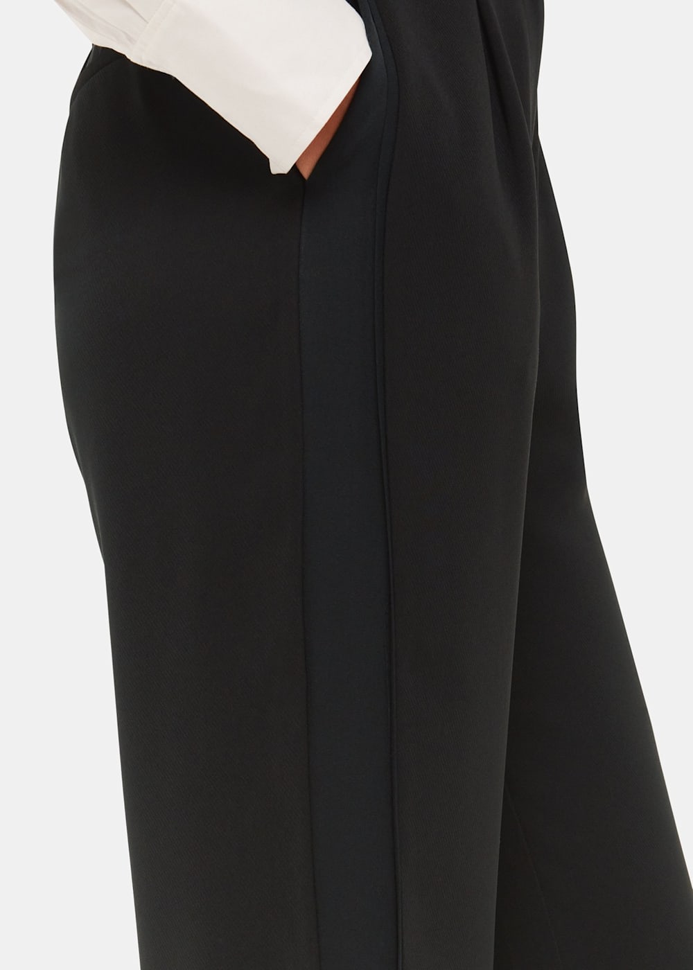 Black Satin Side Stripe Tux Trouser WHISTLES Whistles UK