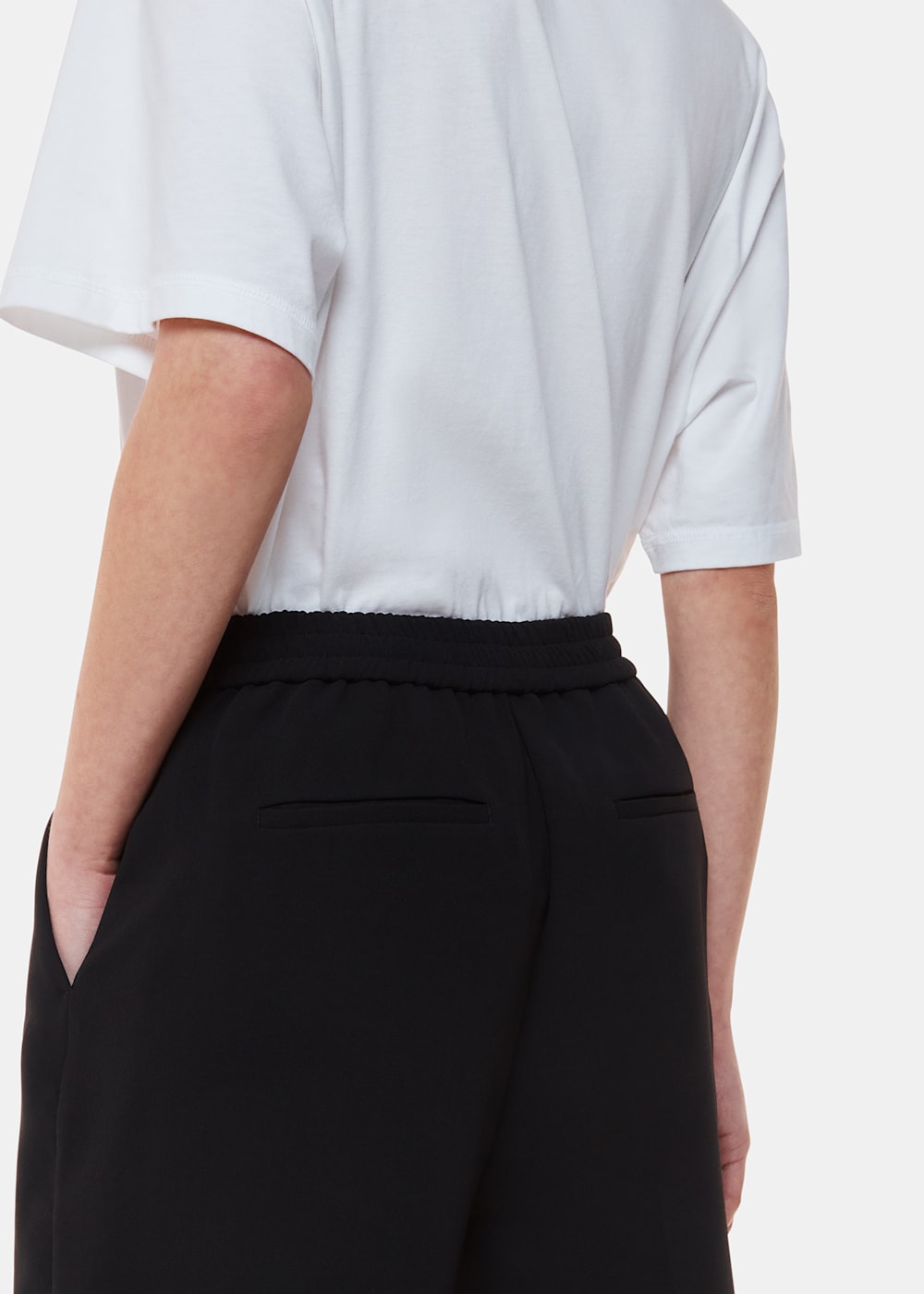 Black wide leg long length trousers 2025