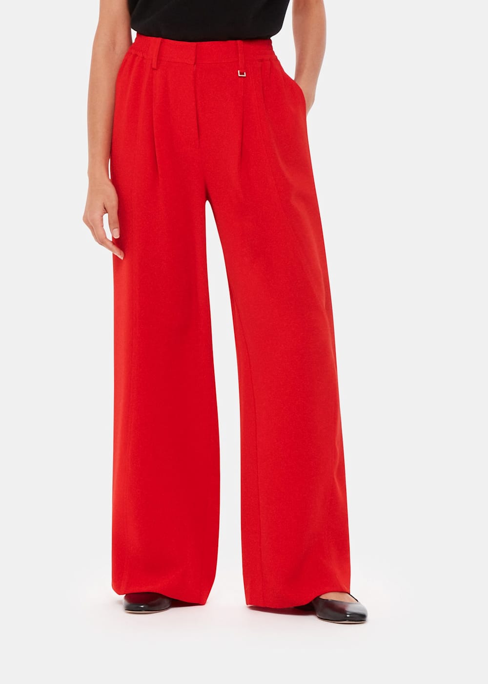 Red wide leg trousers uk shop