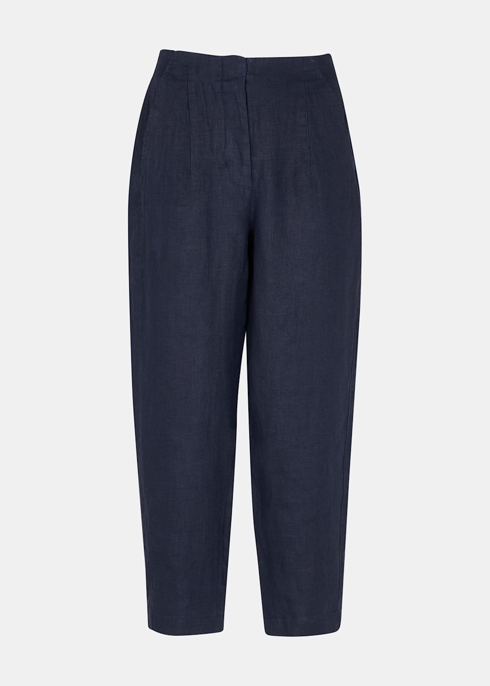 Whistles Linen Barrel leg Trousers Navy Whistles Linen Barrel leg Trousers Navy