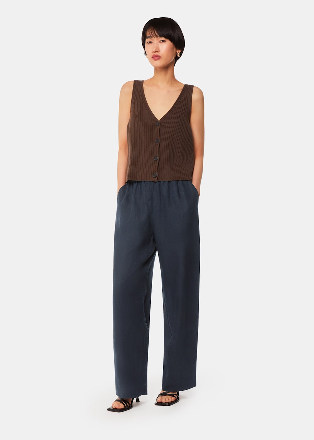 Whistles Elasticated Linen Trousers Whistles Elasticated Linen Trousers