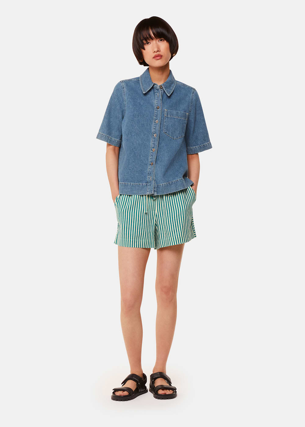 Linen blend shorts deals
