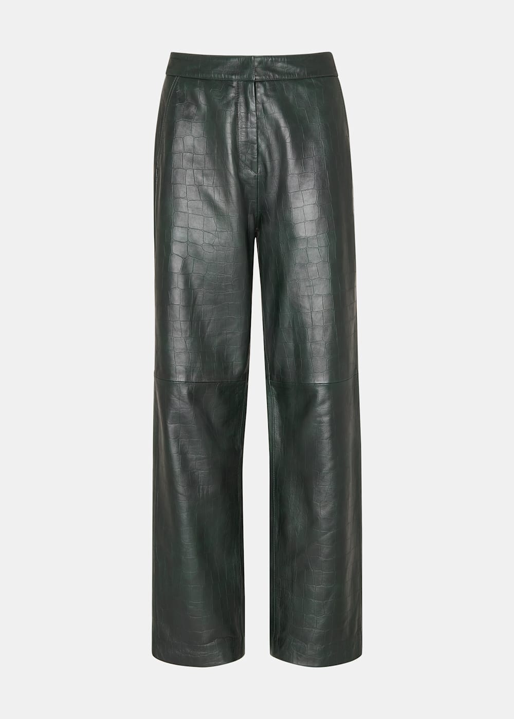 送料無料 通販 ファッション Dark Green Delia Croc Leather Trouser | WHISTLES | Whistles US | パンツ