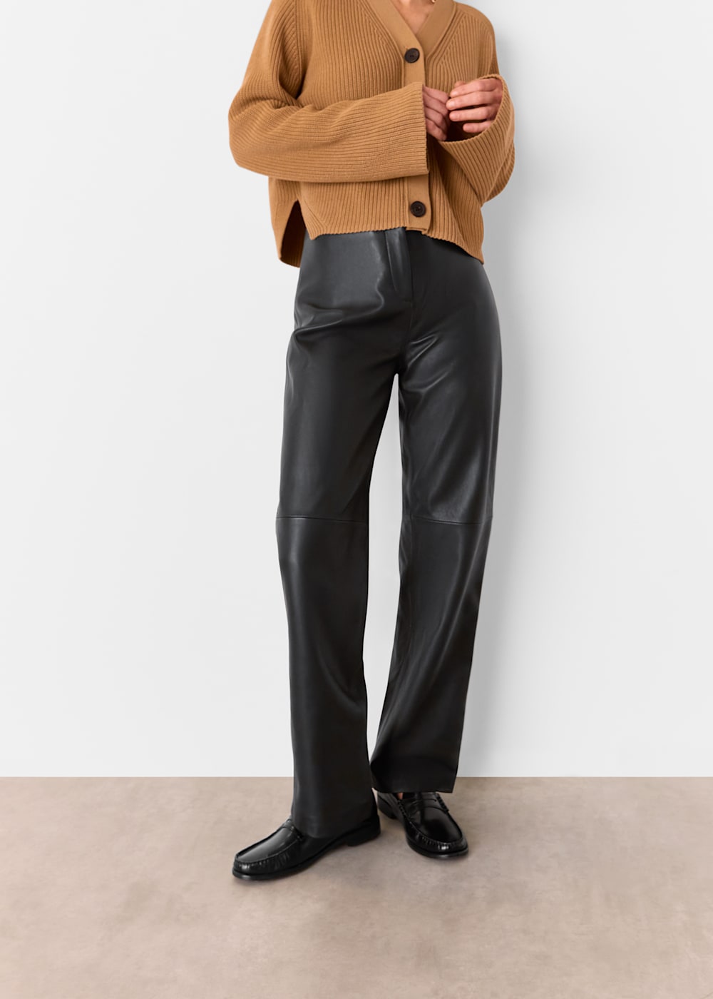 Black Ultimate Leather Trouser WHISTLES Whistles UK