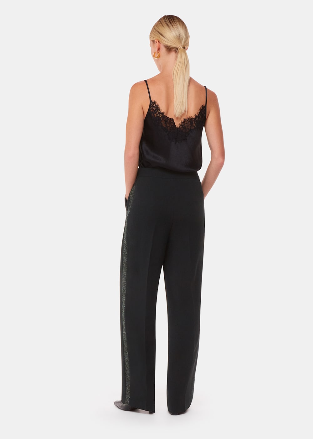 Black Quinn Sequin Stripe Trouser | WHISTLES | Whistles US | Black Quinn Sequin Stripe Trouser | WHISTLES | Whistles US |