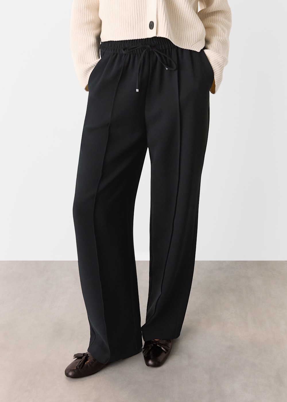 Black Maria Fluid Crepe Trouser WHISTLES Whistles UK
