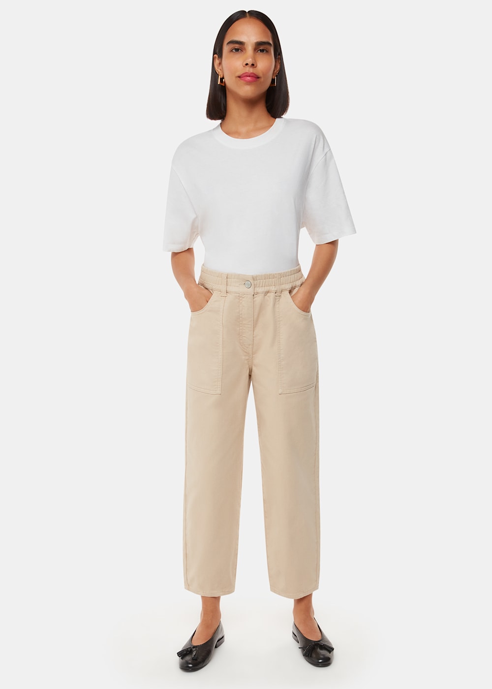 Whistles Tessa Casual Trousers Khaki Whistles Tessa Casual Trousers Khaki
