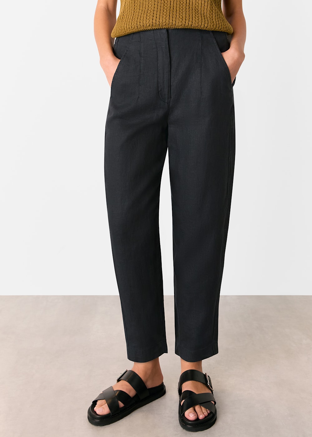 Whistles Linen Barrel leg Trousers Whistles Linen Barrel leg Trousers
