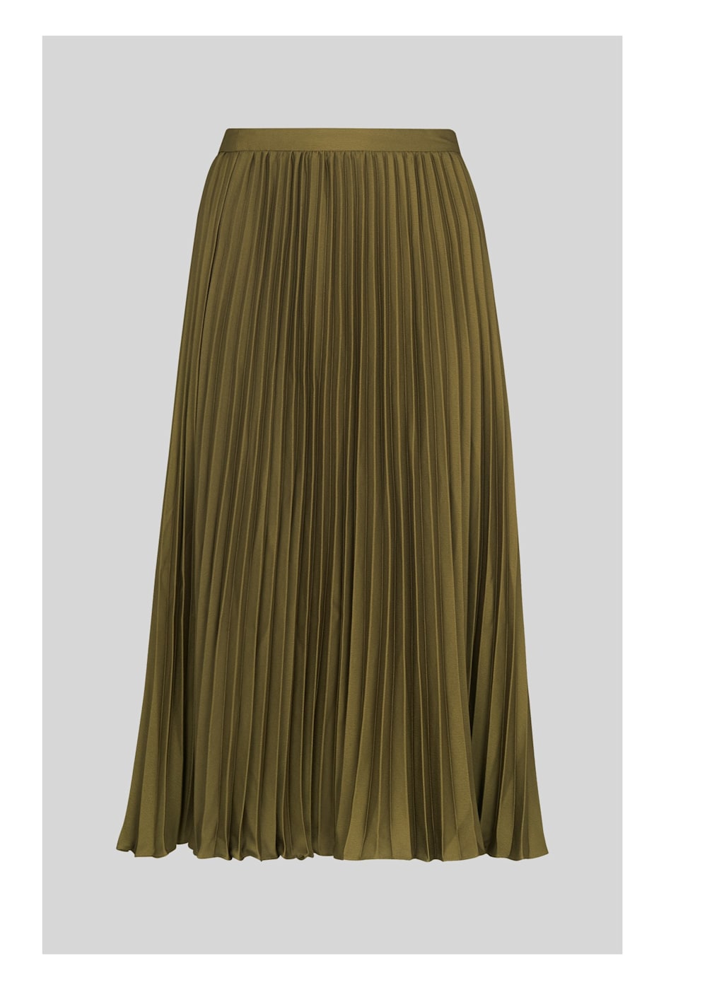 Pleated midi skirt khaki discount