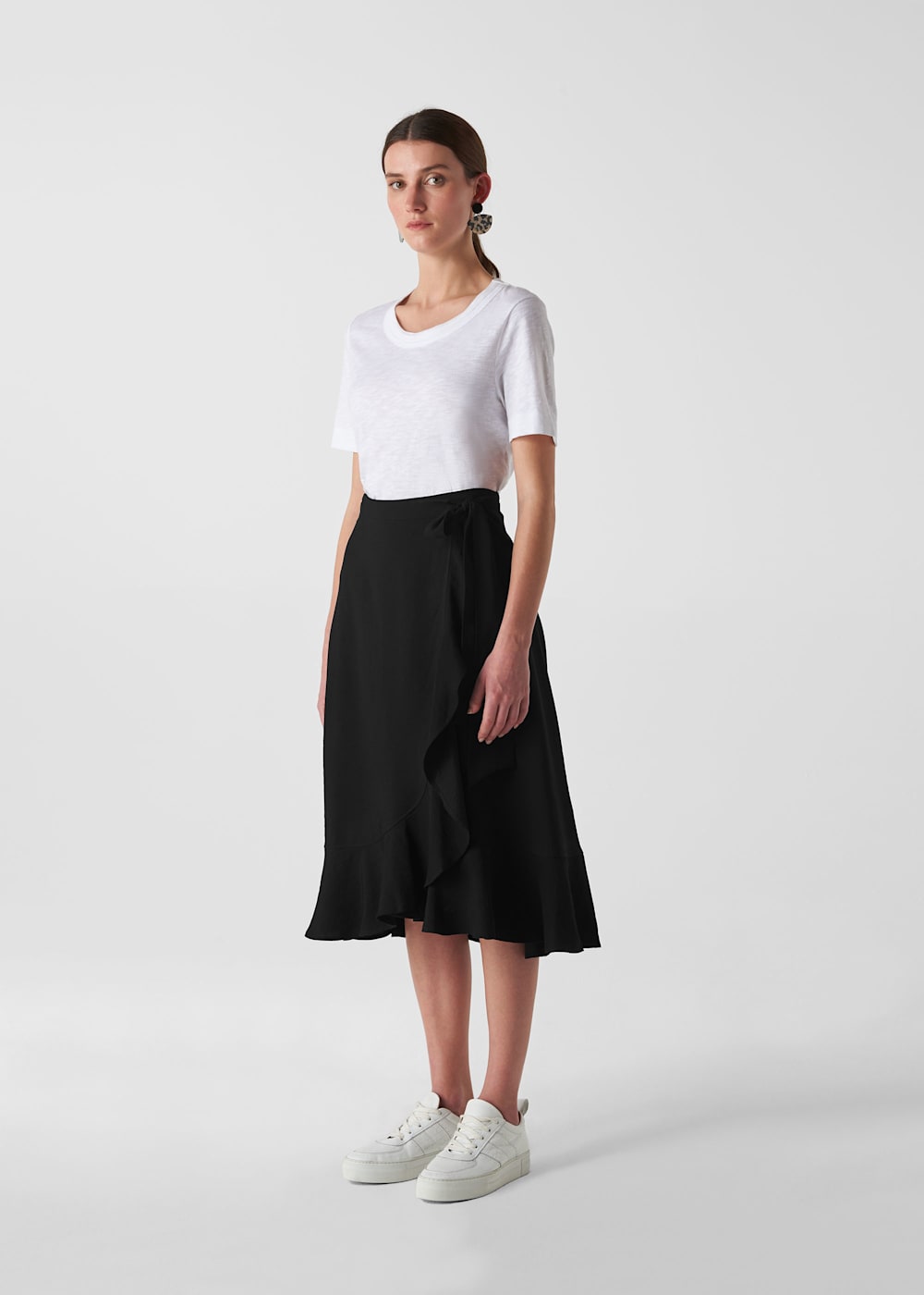 Black wrap skirt store