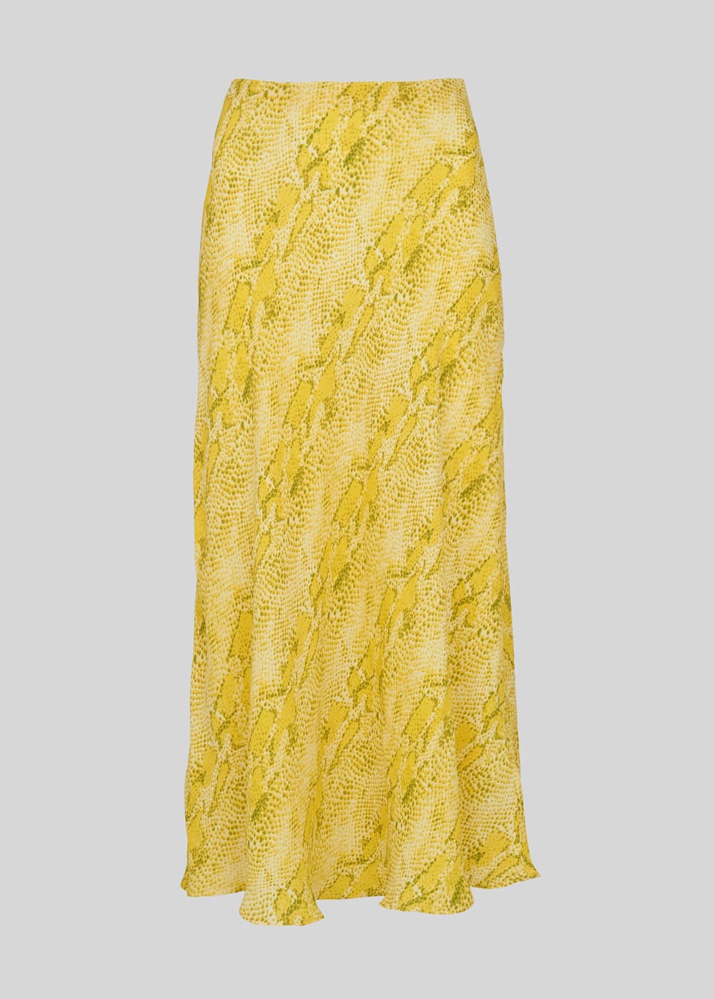 Yellow Multi Python Print Bias Cut Skirt WHISTLES Whistles UK
