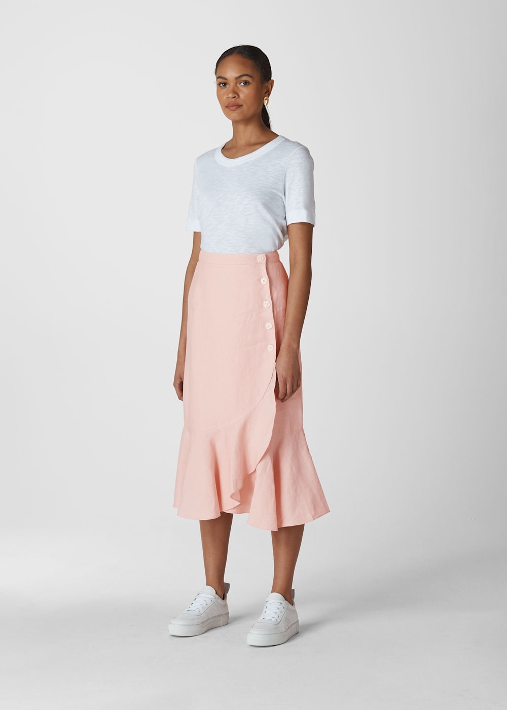 Linen frill skirt hotsell