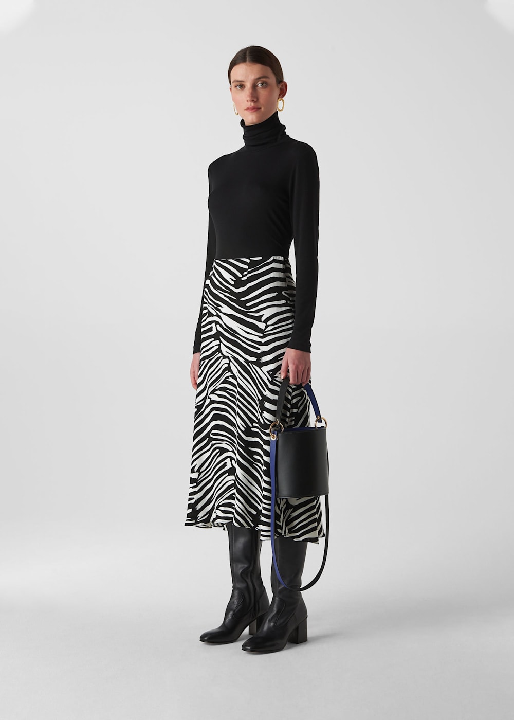 Black And White Zebra Print Skirt WHISTLES Whistles US