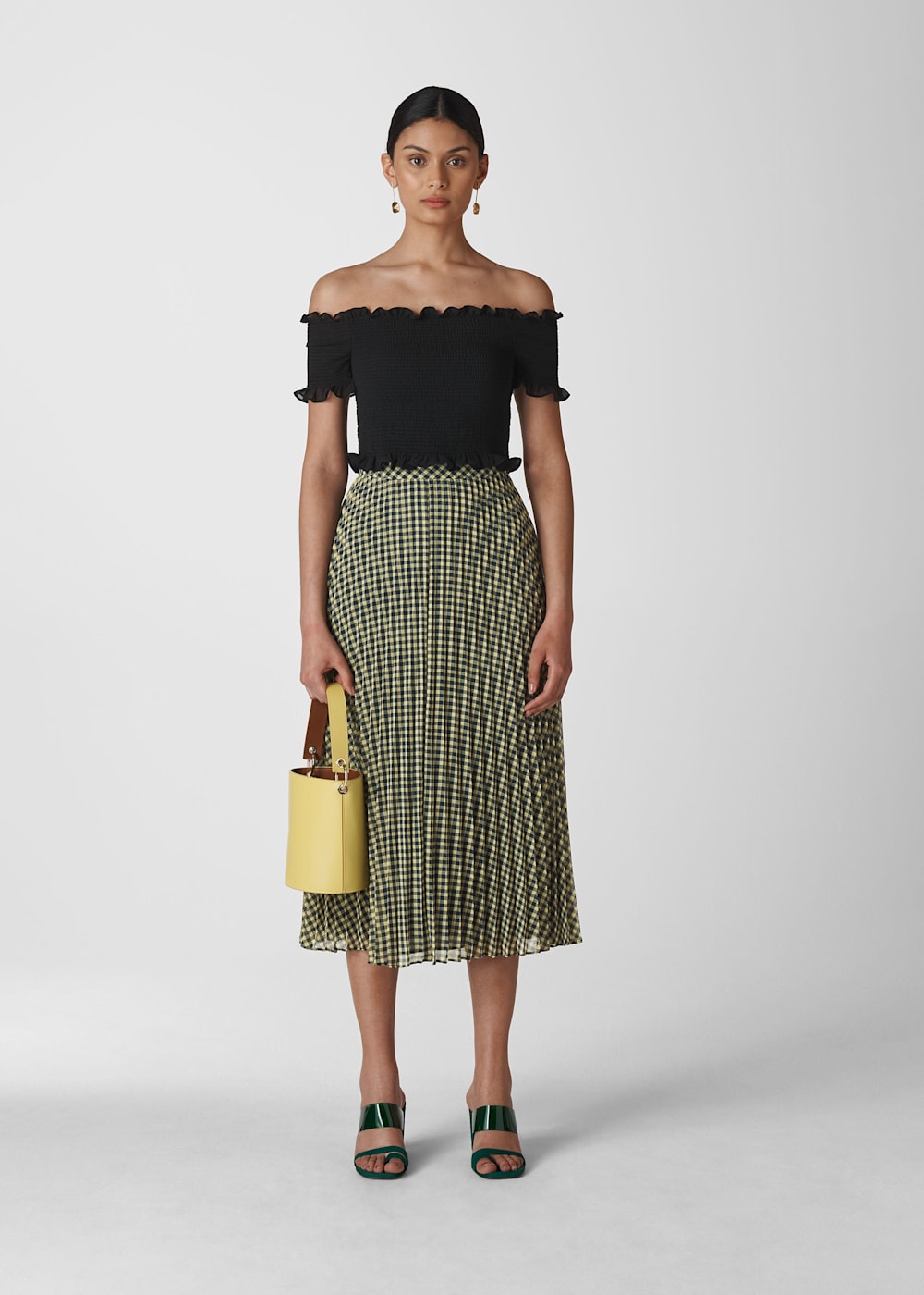 Gingham skirt pleated 2025