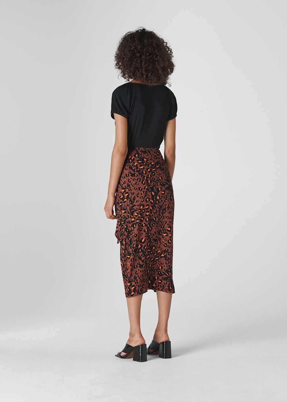 Mid length leopard skirts near me clearance