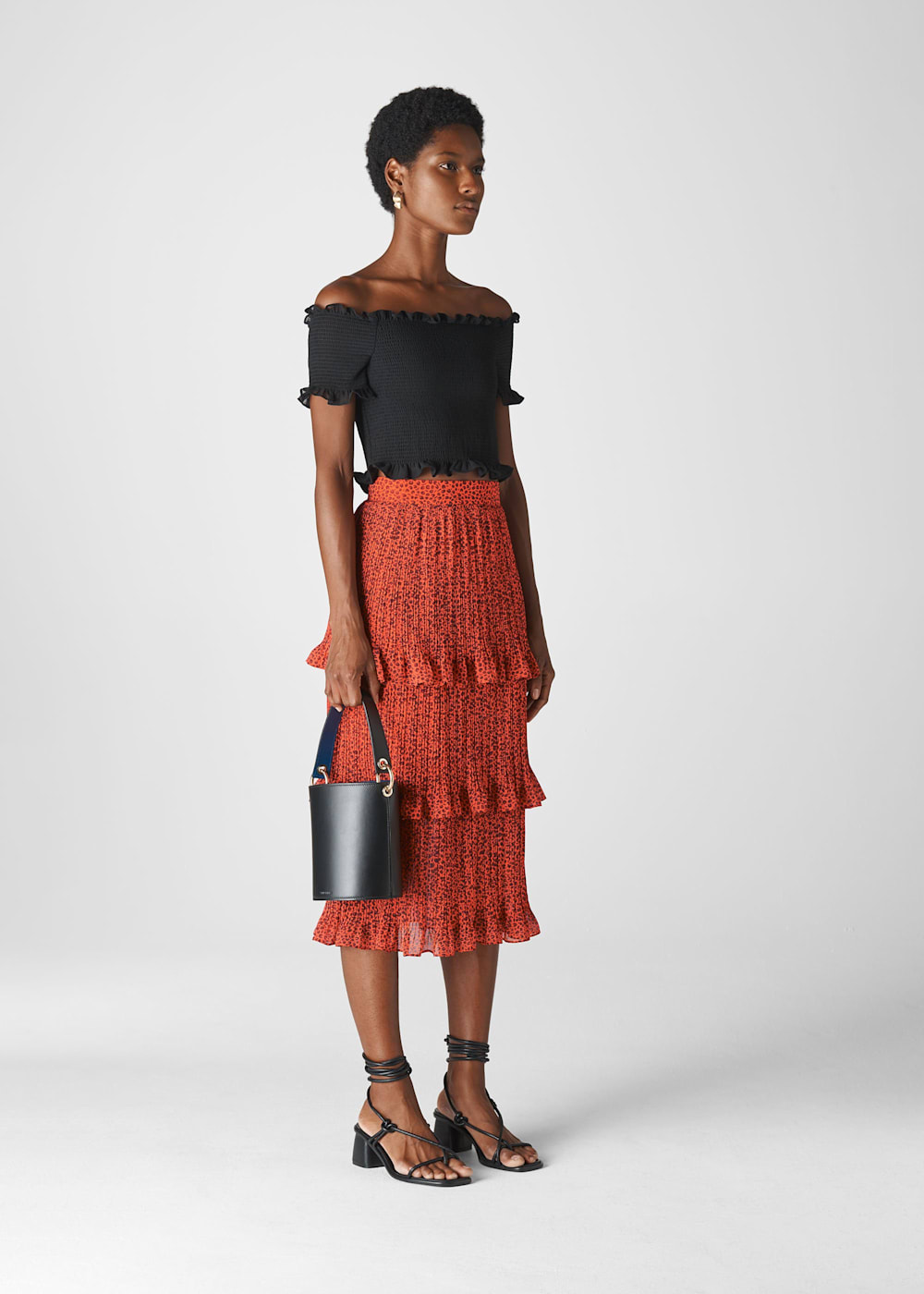 Whistles mini leopard pleated dress sale