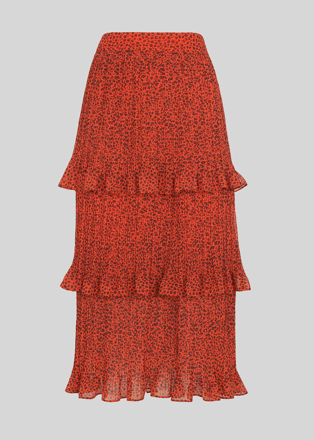 Flame Multi Mini Leopard Tiered Skirt WHISTLES Whistles UK
